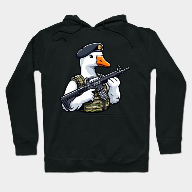 Tactical Goose Hoodie by Rawlifegraphic